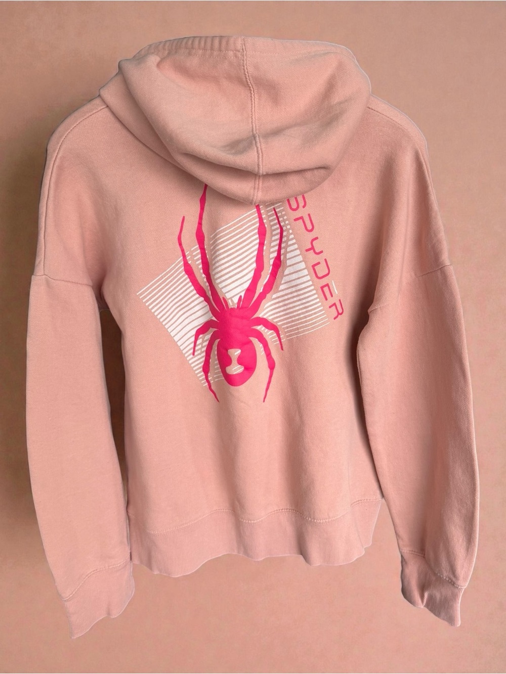 Spyder Women's Pink Graphic Logo Pullover Hoodie Size Large